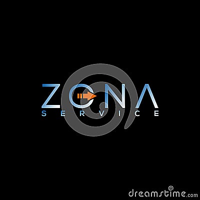 Zona Logo Design on Black Background Vector Illustration