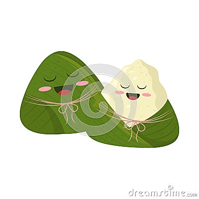 zongzi food cute Vector Illustration