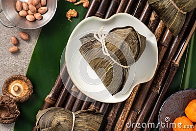 Zongzi, rice dumpling for Duanwu Dragon Boat Festival food Stock Photo