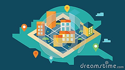 Zoning and Development A visual representation of a digital mapping tool that displays various zoning areas within a Vector Illustration