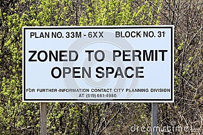 London Ontario Zoning notification sign. Editorial Stock Photo