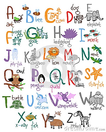 Zoo alphabet Vector Illustration