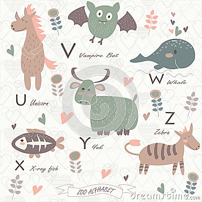 Zoo alphabet Vector Illustration