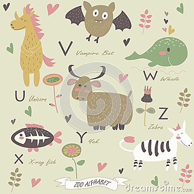 Zoo alphabet Vector Illustration