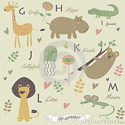 Zoo alphabet Vector Illustration