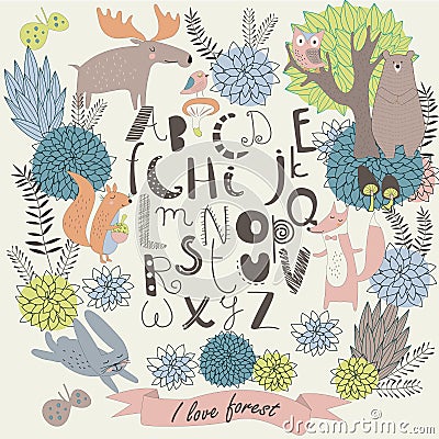 Zoo alphabet Vector Illustration