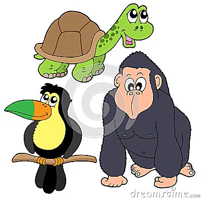 Zoo animals collection 4 Vector Illustration