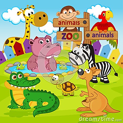 Zoo animals Vector Illustration