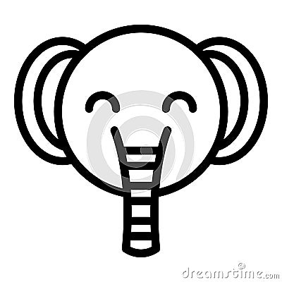 Zoo elephant icon outline vector. Pass card Stock Photo