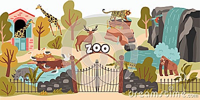 Zoo Flat Illustration Vector Illustration