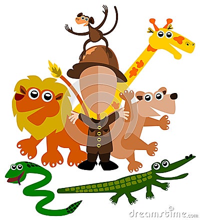 Zoo keeper Cartoon Illustration