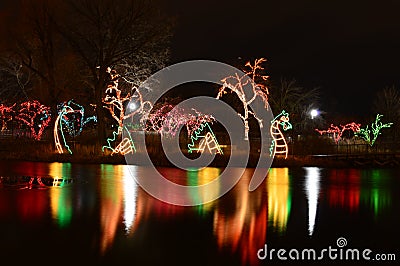 Zoo Light Festival Editorial Stock Photo