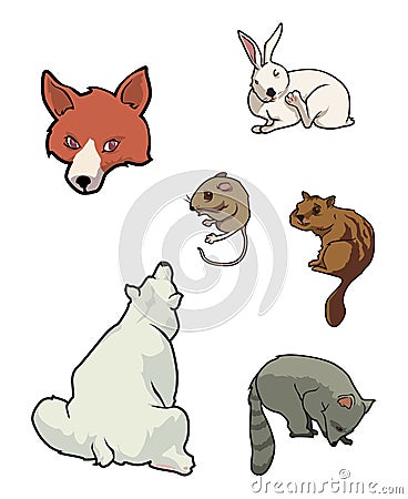Zoo mammals Vector Illustration