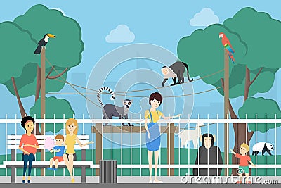At the zoo. Vector Illustration