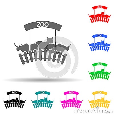 zoo\'s logo multi color style icon. Simple glyph, flat vector of zoo icons for ui and ux, website or mobile application Stock Photo