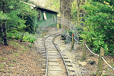 Zoo Train Tracks Stock Photo