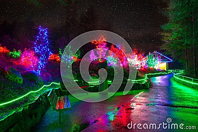 Zoolights at the Point Defiance Zoo in Tacoma, WA Stock Photo