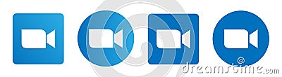Zoom app logo. Video communication online app illustration Stock Photo