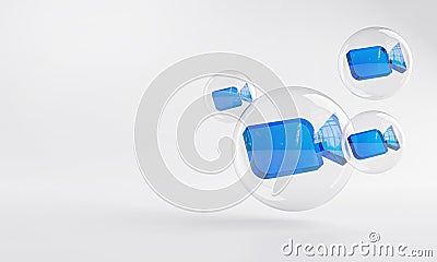 Zoom Acrylic Icon Inside Bubble Glass Copy Space 3D Editorial Stock Photo