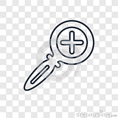 Zoom in concept vector linear icon isolated on transparent background, Zoom in concept transparency logo in outline style Vector Illustration