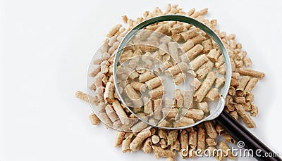 Magnified Sustainability: Wood Pellets Under the Lens Stock Photo