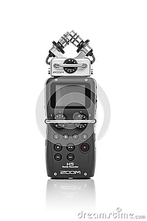 Zoom H5 - Portable digital 4-channel audio recorder, 24-bit 96kHz. Editorial Stock Photo