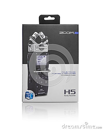 Zoom H5 - Portable digital 4-channel audio recorder. Editorial Stock Photo
