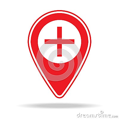 zoom in map pin icon. Element of warning navigation pin icon for mobile concept and web apps. Detailed zoom in map pin icon can be Editorial Stock Photo