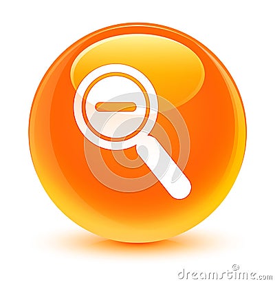 Zoom out icon glassy orange round button Cartoon Illustration