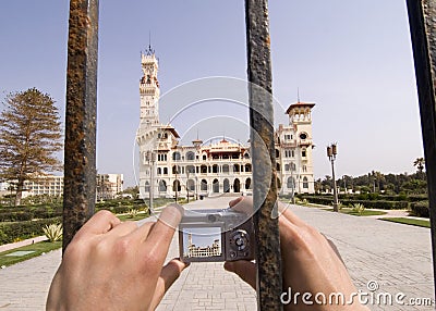 Zoom shot of Al-Montazah Palace Stock Photo