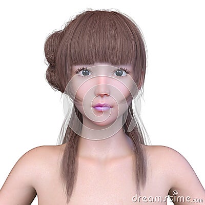 Zoom up of girl face Stock Photo