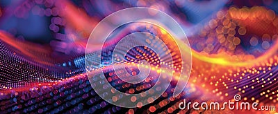 Zoomed-in texture of a quantum dot array, focusing on its application in medical imaging and diagnostics Stock Photo