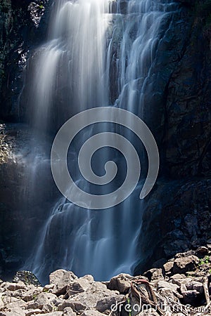 Zoomed in Waterfall in Rural China Stock Photo