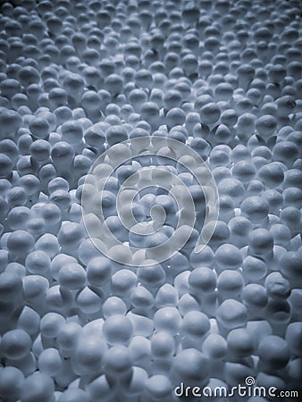 Zoomed white expanded polystyrene pellets Stock Photo