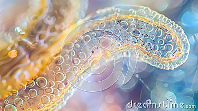 Zoomedin image of a nematodes excretory system highlighting the complexity of its waste management process. . Stock Photo