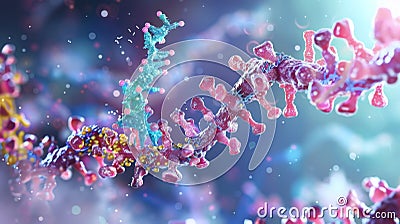 A zoomedin view of a membrane receptor binding to its specific ligand altering its structure and triggering downstream Stock Photo