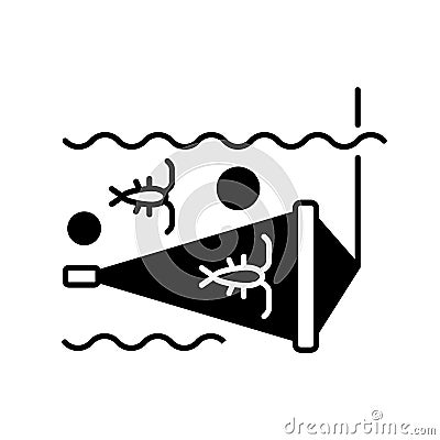 Zooplankton net black linear icon Vector Illustration