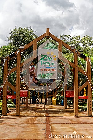 Entry to ZooTampa at Lowry Park Editorial Stock Photo