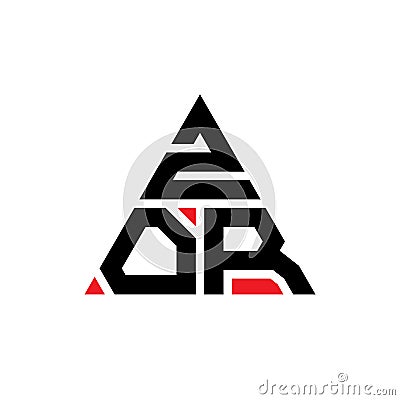 ZOR triangle letter logo design with triangle shape. ZOR triangle logo design monogram. ZOR triangle vector logo template with red Vector Illustration