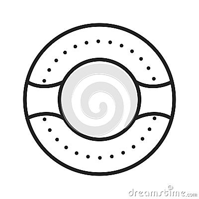 Zorbing black line icon on white background. Skating in a zorb. Pictogram for web page, mobile app, promo. UI UX GUI design Vector Illustration