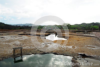 hot spring ,(herbideros) prehispanic culture zorritos piura peru Editorial Stock Photo