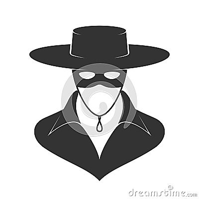 Zorro mask graphic icon Cartoon Illustration