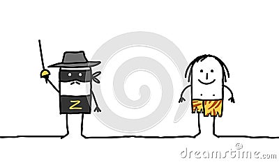 Zorro & Tarzan Vector Illustration