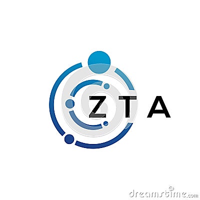 ZTA letter technology logo design on white background. ZTA creative initials letter IT logo concept. ZTA letter design Vector Illustration