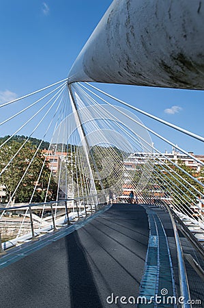 Zubizuri bridge in Bilbao Editorial Stock Photo