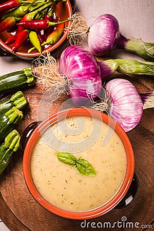 Zucchini soup Stock Photo