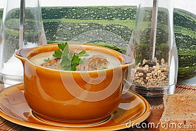 Zucchini soup Stock Photo