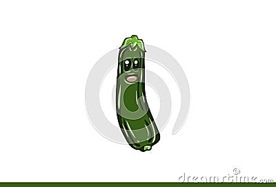 Zucchini vector cartoon isolated on white background Stock Photo