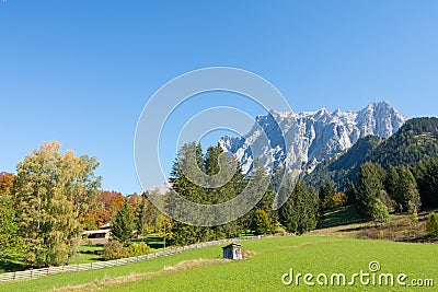 Zugspitze Alps view from Ehrwald, Tirol, Austria Stock Photo