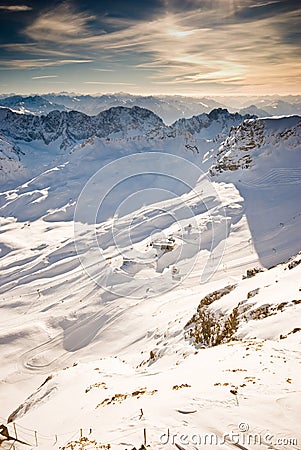 Zugspitze mountain scenic Stock Photo